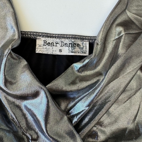 Bear Dance Bodysuit Metallic Silver Size Small NWOT - Picture 4 of 4
